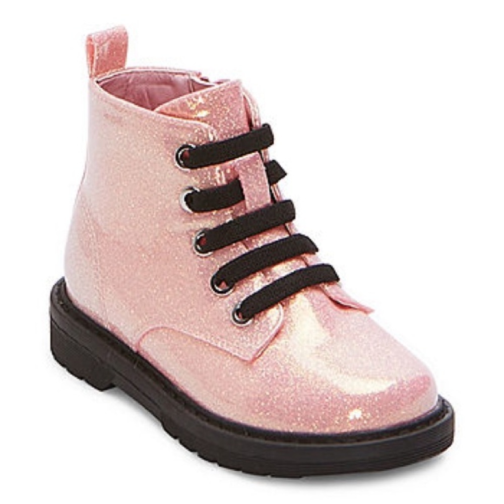 New Thereabouts Toddler Girls Lil Reese Combat Boots Flat Heel Sz 10